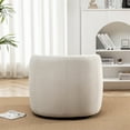 thumbnail image 5 of Beige Bouclé Swivel Barrel Accent Chair with Pillow, Modern Upholstered Armchair, 5 of 10