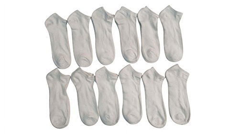 Socks'nBulk 12 Pairs Womens Athletic White Low Cut Cotton Sport Ankle Socks, 9-11