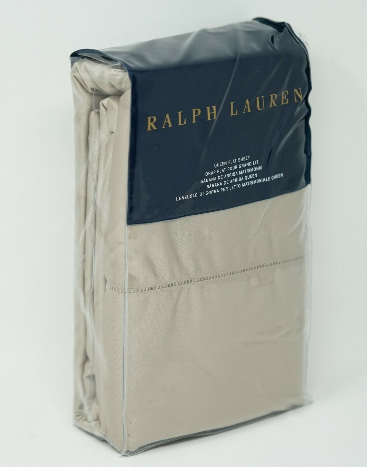Ralph Lauren RL 624 Sateen Cotton Flat Sheet - QUEEN - Cape Tan -  