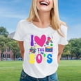 thumbnail image 2 of Trendfront Womens Retro 80s Graphic Tee I Love The 1980s Crewneck Short Sleeve T Shirt Neon Party Casual Summer Tops, 2 of 4