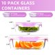 thumbnail image 2 of Recipientes de vidrio para almacenamiento de alimentos UMEIED, paquete de 10 con tapas, 34 oz x 5, 2 of 6
