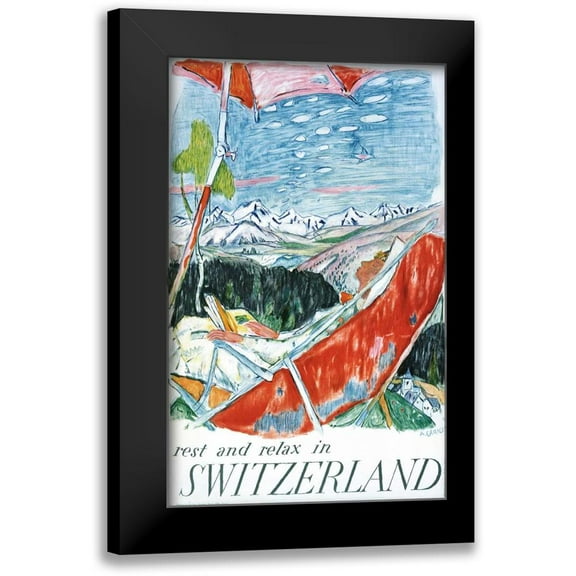 Carigiet, Alois 10x14 Black Modern Framed Museum Art Print Titled - Switzerland