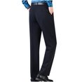 thumbnail image 7 of safuny Men's Clearance Solid Work Pants Casual Business Flat Front Pant Dress Pants Activewear Elastic Waist Zipper Trousers Big&Tall Straight Leg Suit Pants with Pockets Blue S, 7 of 7
