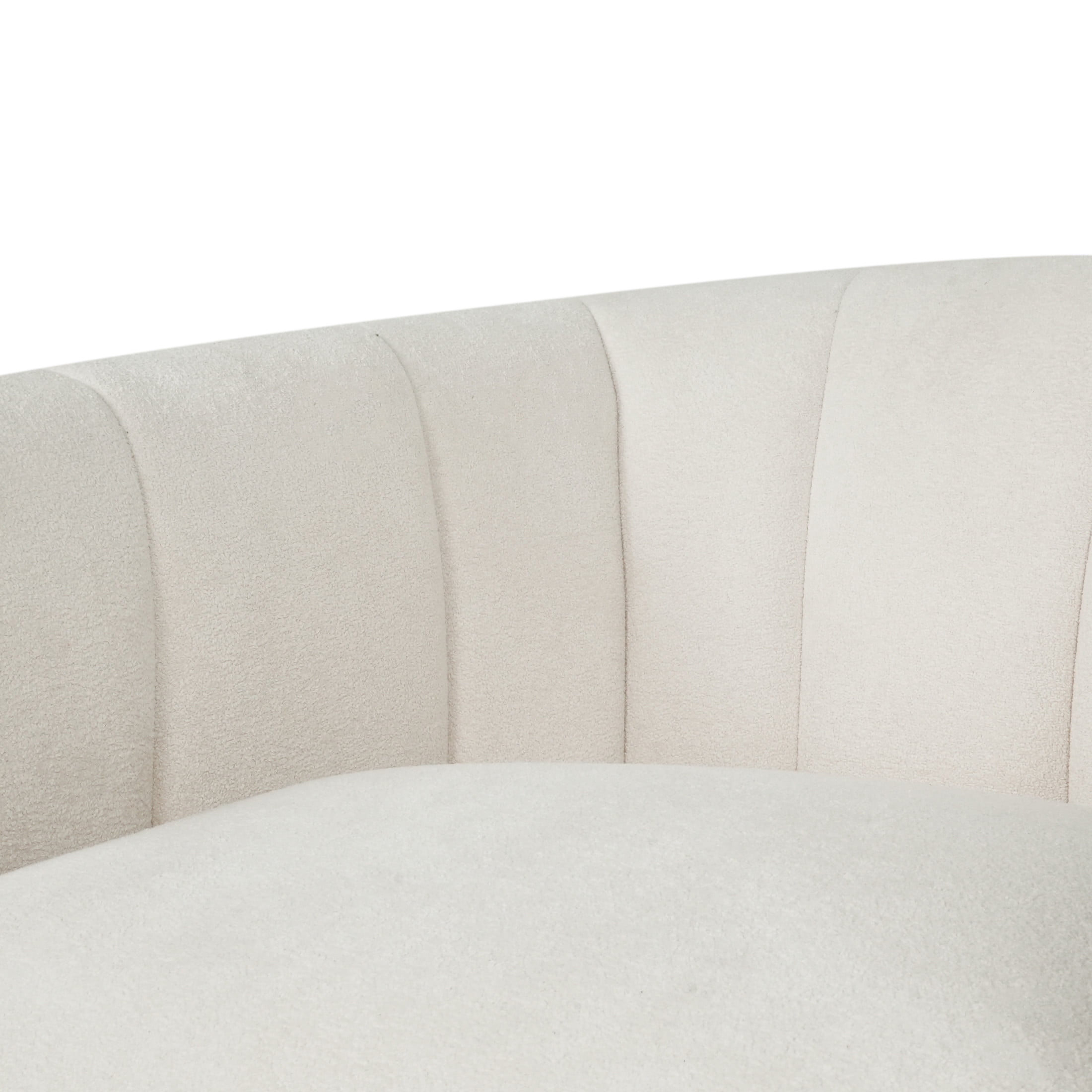 Noble House Smith  Textured Boucle White Modern Swivel Club Chair