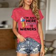 thumbnail image 2 of Womens Shirts Patriotic USA Flag Hot Dog Graphic Casual Short Sleeve Tees Oversized Tshirts for Women, 2 of 8