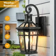 OPAXIS Motion Sensor Outdoor Wall Lights, Black Dusk to Dawn Porch Light Wall Mount, Exterior Lighting Fixtures, Outdoor Wall Sconce Lantern with Adjustable Sensor Range for Garage Patio