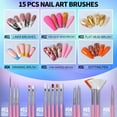 thumbnail image 6 of 23Pcs Manicure Pen Set Nail Stand Tweezers Double-Sided Nail Point Tool Nail Brush Kit for Nail Art Professional Nail Design Tools, 6 of 8