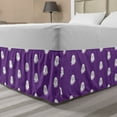 thumbnail image 1 of Childish Bed Skirt, Happy Halloween Themed Motifs Ghost and Stars Spooky Celebration Layout, Elastic Bedskirt Dust Ruffle Wrap Around for Bedding Decor, 4 Sizes, Fuchsia and White, by Ambesonne, 1 of 2