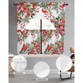 thumbnail image 2 of Cardinal Bird Swag Curtains for Living Room/Bedroom Windows, Winter Poinsettia Berry Pine Cones Floral Kitchen Curtains and Valances Set 36 Inch Length, Light Filtering Swags Valance Curtain Panels, 2 of 5