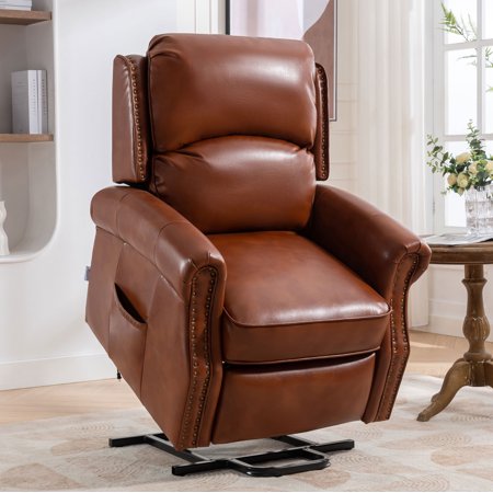 DeeHome Lehboson Lift Recliner Chair, Electric Power Lift Recliner Chair for Elderly, (Caramel)