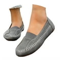 thumbnail image 3 of Leozcaa Women Slip on Walking Shoes Comfortable Work Flats Shoes Round Toe Dressy Casual Loafer Shoe, 3 of 8