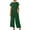 Green, variant on 2 Piece Outfits for Women Summer Casual Beach Linen Sets Button Back Crop Top Wide Leg Pant Set with Pockets