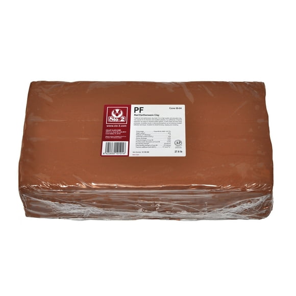 SIO-2 PF Red Earthenware Ceramic Pottery Clay, 27.6 lb | Cone 06-04 | Low Fire Kiln-Fired Clay For Wheel-Throwing, Hand Building, Modelling - Create Pottery and Sculpted Artwork, Ready-To-Use