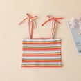 thumbnail image 4 of Fesfesfes Newborn Infant Baby Girls Camisol Vest Rainbow Striped Tops+Bowknot Shorts Set, 4 of 9