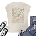 thumbnail image 4 of Tops For Women T-Shirts Oversized Loose Short Sleeve Summer Graphic Loose Fit Plus Size Outfits, 4 of 4