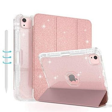 Sevrok iPad Air 5th/4th Generation, 10.9 Inch Glitter Tablet Case with Pencil Holder, Pink, 1 Pack