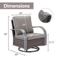 thumbnail image 2 of OPOHORO Outdoor Swivel Rocking Glider Chairs Set of 4, Outside All Weather Brown Wicker Patio Rocker Chairs for Porch or Deck, Gray Cushion, 2 of 7