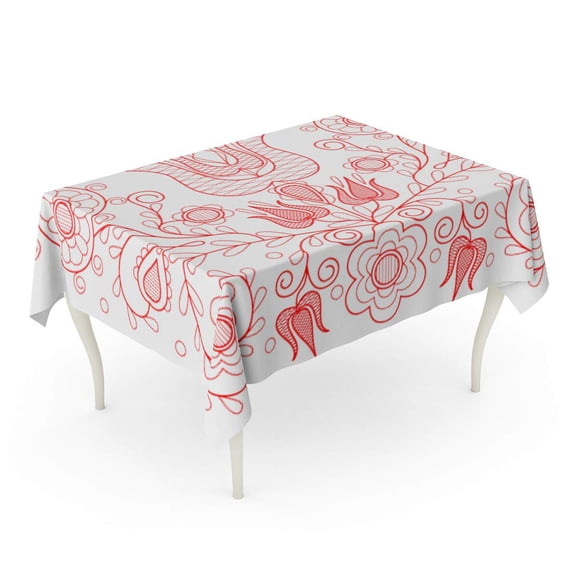 LADDKE Pink Transylvania of Beautiful Transylvanian Hungarian Folk Purple Abstract Tablecloth Table Desk Cover Home Party Decor 60x104 inch