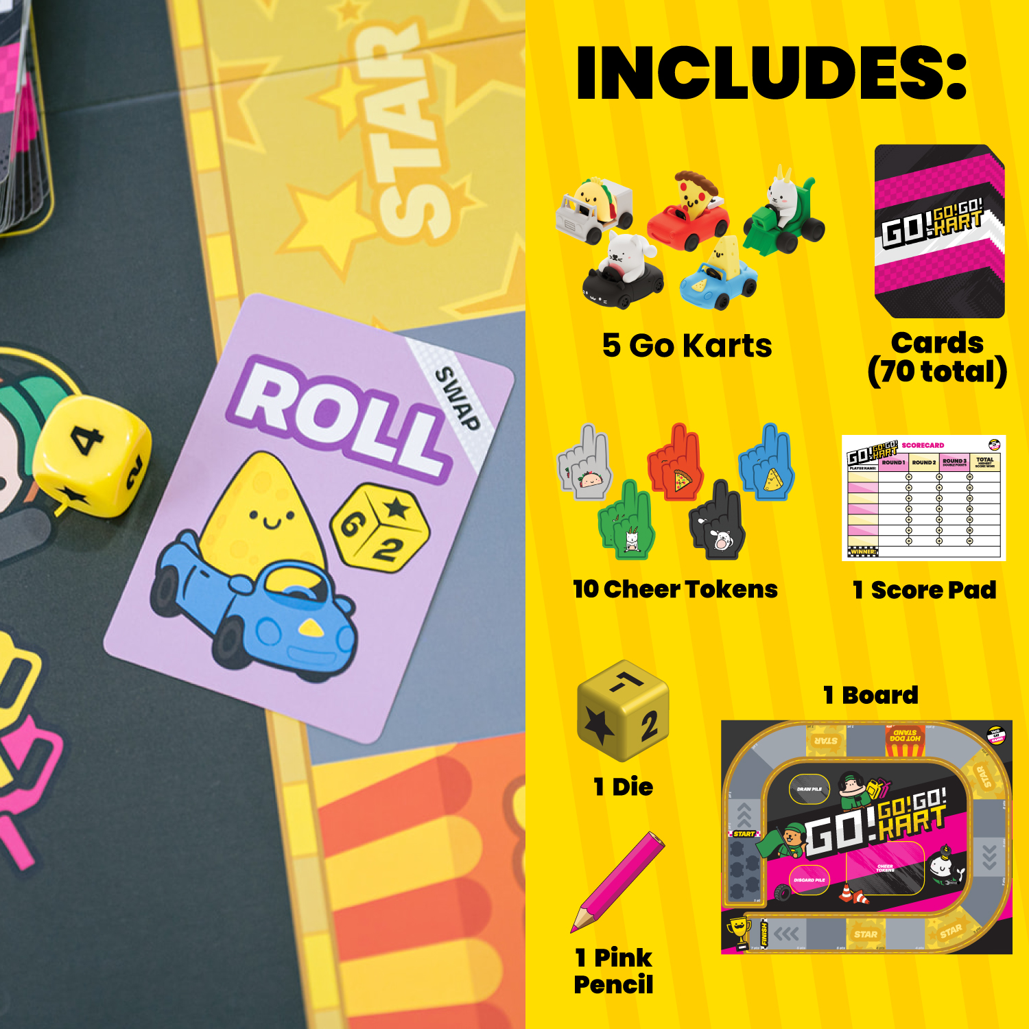 Taco Cat Games Go! Go! Go Kart Racing Board Game photo 4