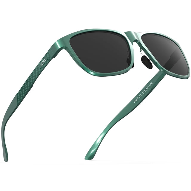 Gafas de sol polarizadas para hombre ATTCL metal AL-MG rectangulares 8587