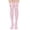 Pink, variant on Women’s Striped Knee-High Socks with Satin Bow Decor Soft Stretch Long Striped High Socks for Halloween Cosplay Christmas Costume Party,One Size