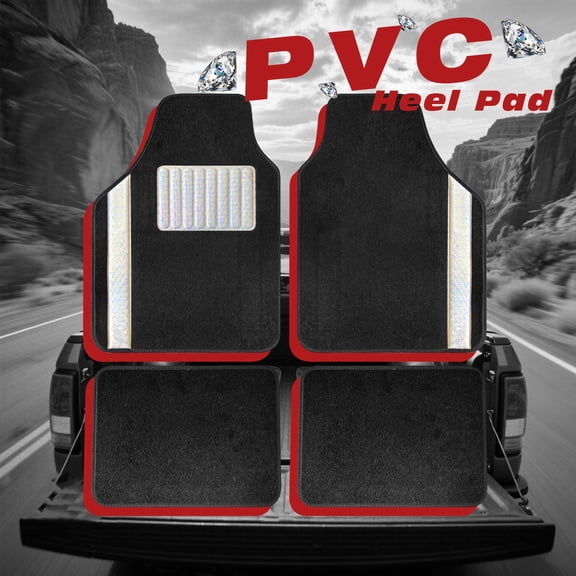 Universal Auto Floor Mats 4PCS Set, Durable Waterproof Non-Slip All-Weather Car Mats, Heavy-Duty Interior Foot Pads for Cars, SUVs & Trucks(Classic White)