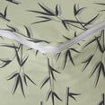 thumbnail image 4 of Oriental Green Rectangle Pouf, Soft Colored Repetitive Bamboo Plant Leaves Illustration on Plain Backdrop, Foot Stool for Living Room Office Ottoman with Cover, 25", Khaki Black, by Ambesonne, 4 of 4