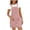 Pink, variant on Vhkiploz Summer Mini Pinafore Dress for Women's Square Neckline Sleeveless A-Line Tank Dress Adjustable Straps Solid Color Tunic Dress with Pockets
