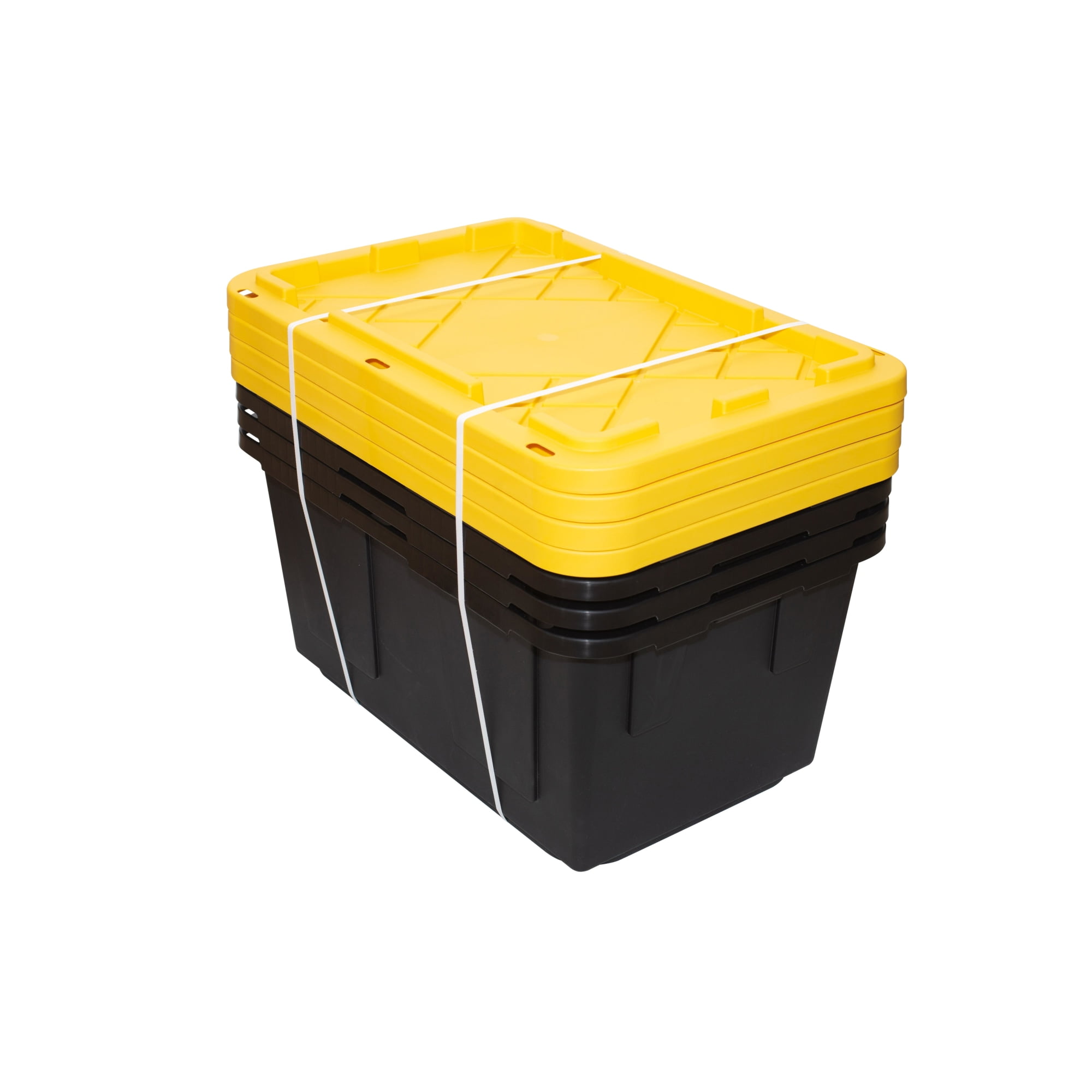 Greenmade 4 Pack Heavy-Duty Plastic Storage Boxes with Lids, 27 Gallon (4)