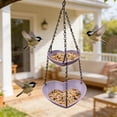 thumbnail image 4 of HOARBOEG Outdoor Hanging Multi-Purpose Double Layer Plastic Bird Feeder with Water Basin, Weather-Resistant Design for Garden Yard Decor, Feeder and Waterer Set for Attracting Wild Birds, 4 of 6