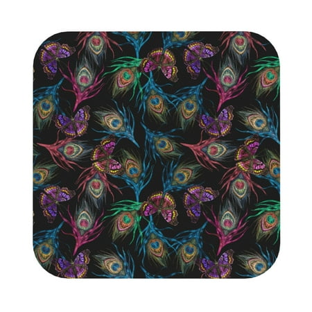 

Cauagu Feathers And Butterflies for Round Coaster Drink Coasters Set of 4 Leather Bar Beer Beverage Cup Mat for Drinks for Tabletop Protection & Coffee Table Decor