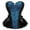 Black Blue, variant on Corset Halloween Party Floral Pleated Trim Bustier Red XL