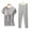 Gray, variant on Loose Cotton Modal Maternity Pajama Set with Built in Bra - Soft Short Sleeve Top & Long Pants, 3D Ribbed for Pregnancy & Nursing, Plus Size Postpartum Pajamas Sleepwear
