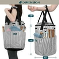 thumbnail image 6 of PAVILIA Knitting Bag Crochet Organizer Bag, Yarn Storage Tote, Knitting Accessories Supplies, Yarn Holder For Knitting With Grommets, Needles Hooks Essentials, Crochet Project Case (Chevron Gray), 6 of 7
