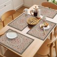 thumbnail image 5 of Bohemia Placemats Set of 4 Retro Farmhouse Ethnic Flowers Pattern Boho Place Mats Indoor Wipeable Table Mats Washable Cloth Dining Table Placemats for Kitchen Holiday Party Home Decor 13x19 Inch, 5 of 9