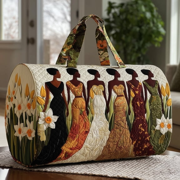 Golden Queens Quilted Duffle Bag, Quited Travel Tote Bag, Quited Weekender Travel Bag, Carry On Duffle
