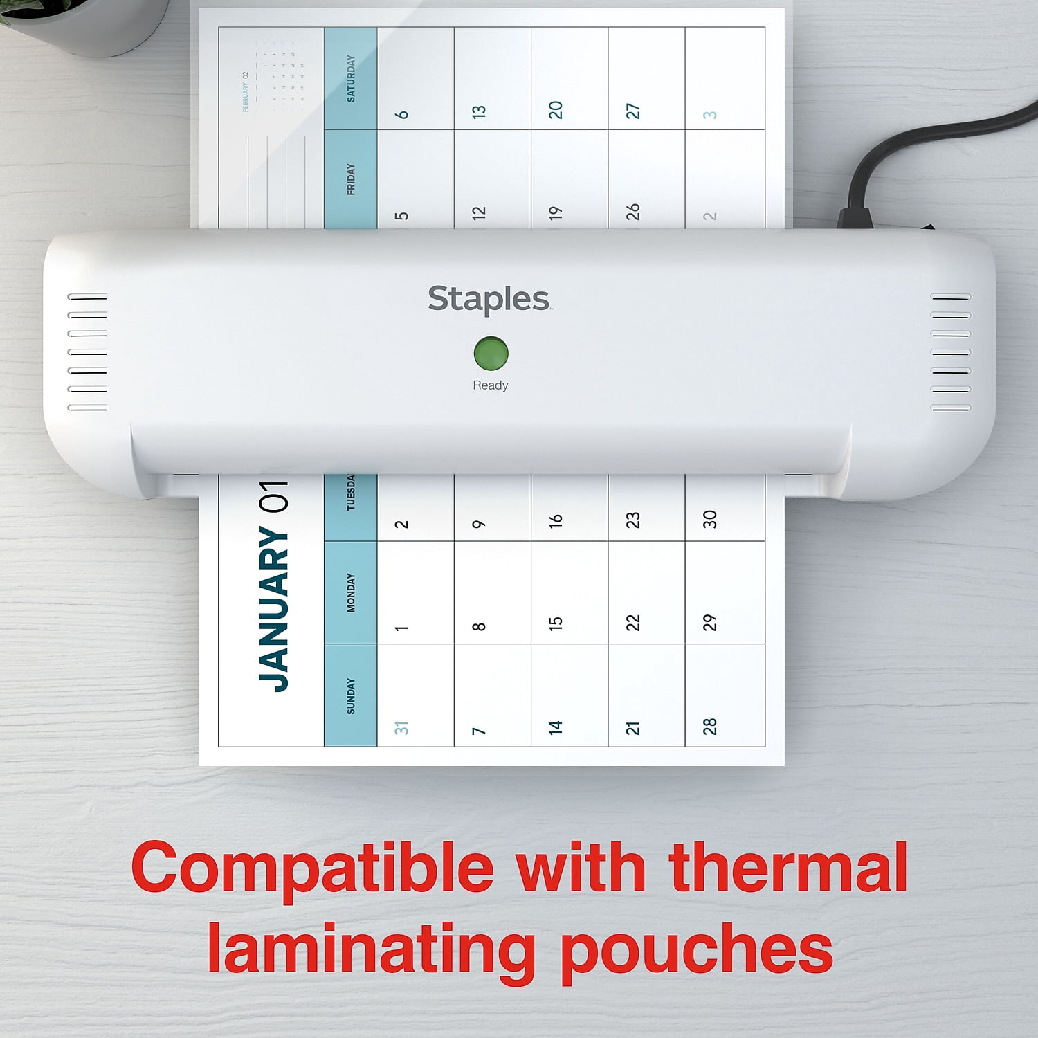 Staples Thermal Laminator 9" Width White/Gray (OL141)