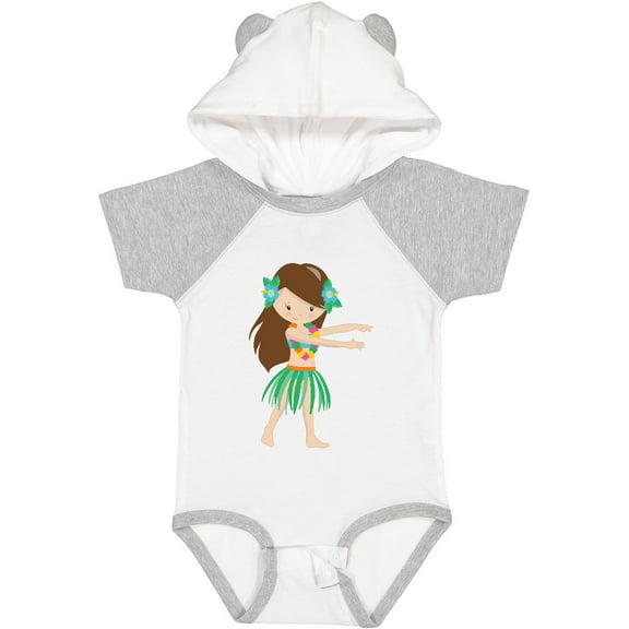 Inktastic Brown Haired Hula Girl Girls Baby Bodysuit