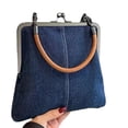 thumbnail image 1 of Bolso de mano de mezclilla para mujer, con cierre de cerradura de beso, monederos Vintage, bolso para exteriores, portátil, playa, boda, bolsos con asa superior, 1 of 6