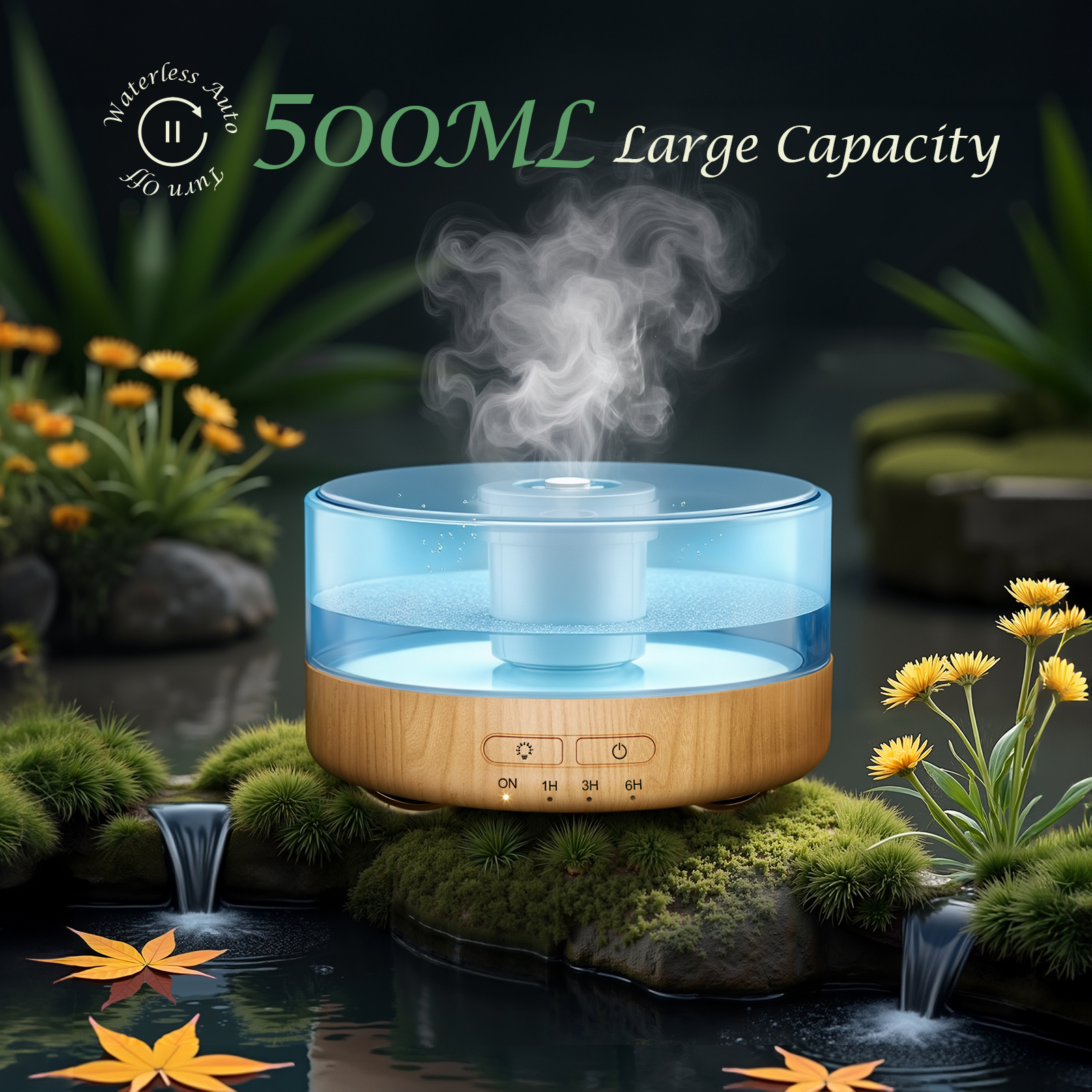 Noahstrong 500ml Essential Oil Diffuser with Flame Effect photo 6