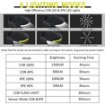 thumbnail image 4 of Linterna frontal, linterna frontal LED recargable 350 lúmenes COB 230 ° de haz ancho con sensor de movimiento brillante 5 modos ligero impermeable lámpara de cabeza para correr al aire libre, camping JFHHH pequeña, 4 of 5
