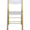 thumbnail image 4 of LeisureMod Transparent Acrylic Folding Chair, Iron Chrome Base, Comfortable Seat & Backrest, Multiuse Clear Desk Chair, No Assembly Needed in Gold, 4 of 16
