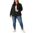 thumbnail image 2 of Agnes Orinda Women' s Plus Size Chiffon Shirt Long Sleeve Tops Button Down Collared Blouses 2X Black, 2 of 6