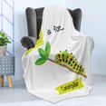 thumbnail image 4 of Caterpillar Soft Flannel Fleece Throw Blanket, Children Zoo Alphabet Design Insect on a Branch Educational, Cozy Plush for Indoor and Outdoor Use, 50" x 70", Green Apple Green, by Ambesonne, 4 of 5