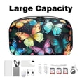 thumbnail image 3 of Butterfly Digital Travel Bag Cord Organizer Hard Drive Bags Waterproof Oxford Cloth Cord Storage Organizer Box 5.9x9.44x3.14 in Black Digital Electronic Accessories Organizer Bag, 3 of 6