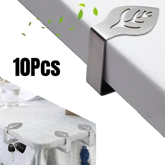 Tablecloth Clips, 10 Pack Picnic Table Clips, Stainless Steel Tablecloth Holders, Table Cover Clamps for Outdoor Patio