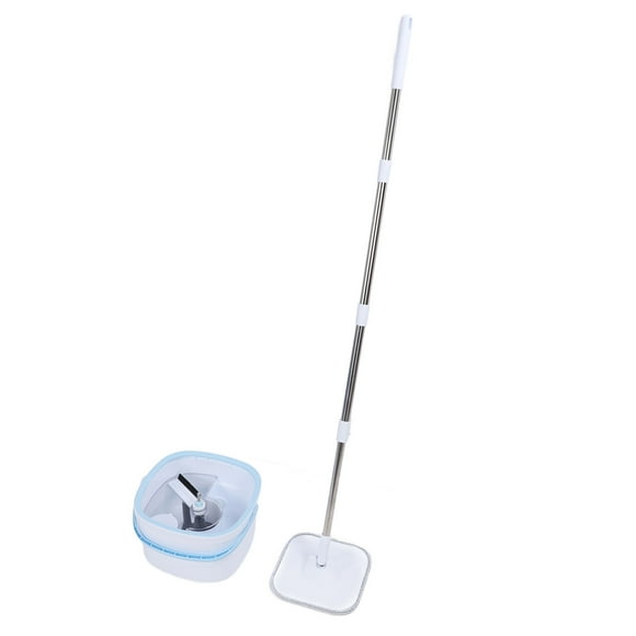 Spin Mop and Bucket Set, Adjustable Handle Dirty and Clean Water Self Separation Spin Mop for Tile