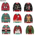 thumbnail image 2 of Suéter navideño feo para hombre y mujer, suéter navideño de manga larga con cuello redondo y estampado divertido en 3D, jerséis, tops, sudadera navideña, 2 of 5