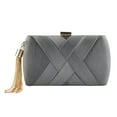 thumbnail image 3 of serony Sac Pochette de Soirée avec Sangle Amovible Élégant Sac à Main à Pampilles pour Mariage Gris, 3 of 8