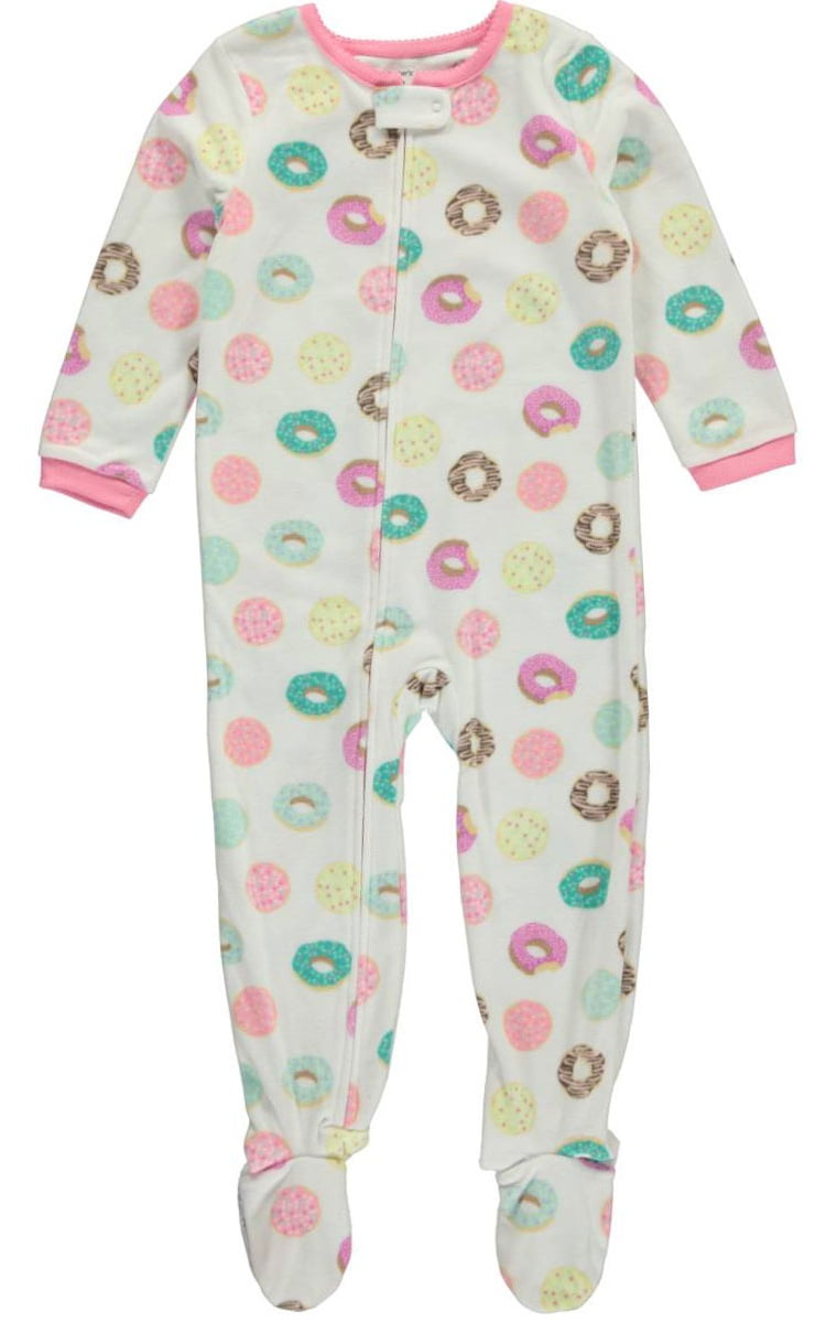 Disney Red /& White Polka Dot Girls Footed Pajamas Sleepwear /& Hat 2T